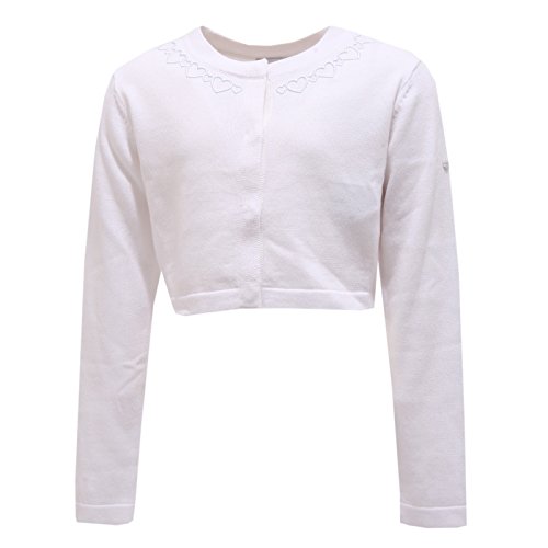 Cardigan Armani Junior blanc en coton pour fillette modèle 4251S