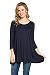 Frumos Womens Tunic 3/4 Sleeve Jersey Tunics Top Navy 3X-Large