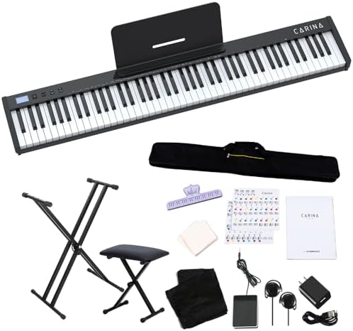Amazon | Carina 電子ピアノ 88鍵盤 キーボード 充電式 コードレス 