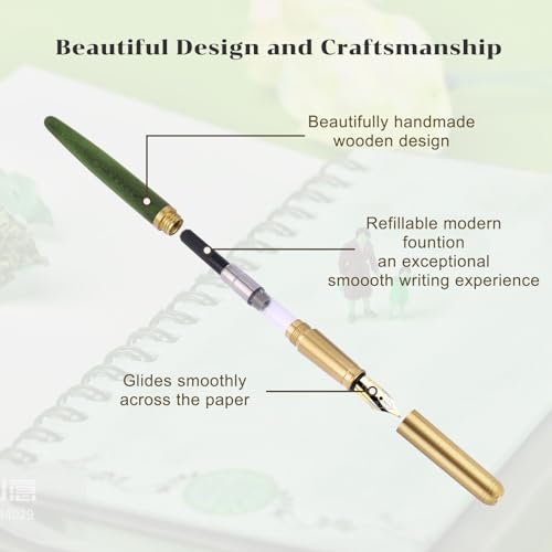 Amaxiu 568401_3_PT6I2RJA Wooden Fountain Pen Fine Point thumb #5