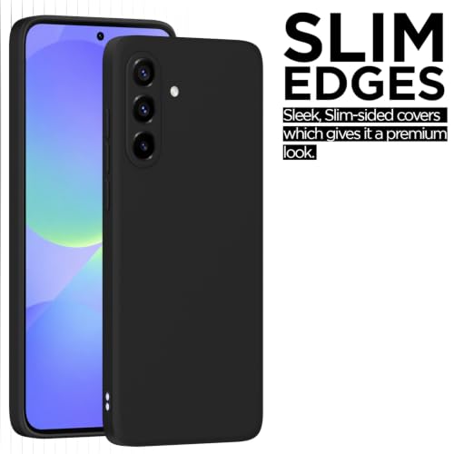 Image of Outlouders Back Cover for Samsung Galaxy A36 5G | Camera Protection | Durable Soft Matte Silicone Bumper Case (Black)