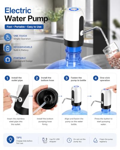 Image of Automatic Wireless Water Can Dispenser Pump for 20 Litre Bottle Can, Rechargeable
