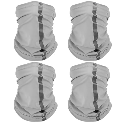 Image of SATINIOR 4 Pcs Neck Gaiter Face Mask for Men Reflective Face Cover Scarf Summer UV Sun Protection Balaclava Bandana for Work
