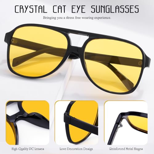 Woeoe Retro Aviator Sunglasses for Women Men Classic Vintage 70s Sun Glasses Aviators 6