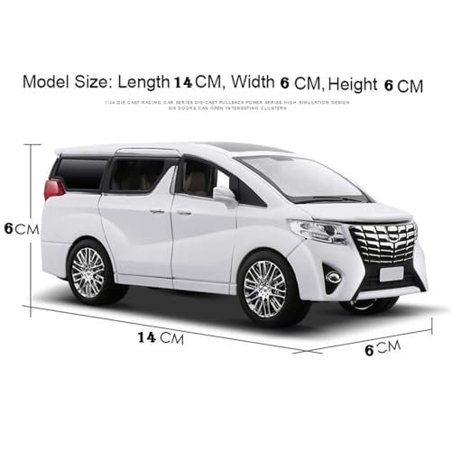 Image of 1:32 Scale Alphard Toy Car | Metal Pullback Diecast Car for Kids with Openable Doors, Sound, Light Effects Toy for Car Enthusiasts (Color As Per Available)