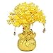 Feng Shui Citrine/Yellow Crytal Money Tree with Chinese Dragon Pots