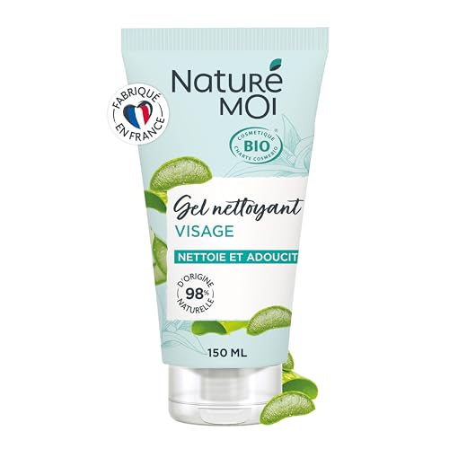 Naturé Moi - Gel nettoyant visage - Nettoyant visage Fraîcheur - Soin visage à l'Aloe Vera Bio - 98% d'Origine Naturelle - 150 ml - Fabriqué en France
