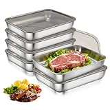 Nagoyuki Set mit 6 Aufschnittboxen f&uuml;r K&uuml;hlschrank,Edelstahl Lebensmittel Aufbewahrungsbox mit Sichtdeckel,Wurst Aufbewahrung K&uuml;hlschrank, K&uuml;hlschrank Organizer f&uuml;r K&auml;se,Fleisch (25.5 * 20 * 5cm) (6)