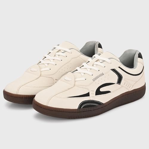 Image of Cruiser Men's Low-Top Sneakers | Chunky Platform Cushioned Insole | Trendy & Stylish Modern Lace-Up Athletic Shoes with Wave Graphic Side Panels| Retro Street Style Casual Walking Footwear (2658)