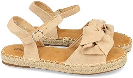 shoes&blues.es Casual jute flat sandal with bow and adjustable br...