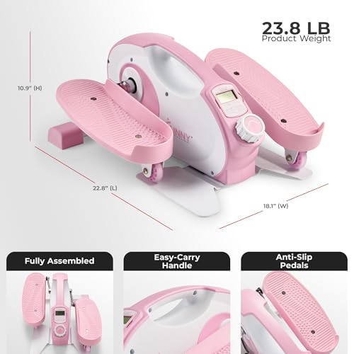 Sunny Health & Fitness Smart Pink Under-Desk Elliptical Trainer, Mini Pedal Exerciser for Home/Office Workout, Portable Machine for Seniors Training, Exclusive Bluetooth Link to SunnyFit App - P2420 by Sunny Health & Fitness - Image 6
