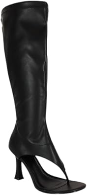 Womens Open Toe Thong Sandals Knee High Heel Sandal Boots