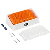ACESOME 12V LED Caravan Lights Exterior, IP65 Waterproof Caravan Porch Awning Lights with On/Off Switch, 12V Campervan Light with Clear & Amber Lens for Camper, Van, Trailers, Motorhome