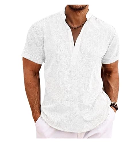 Chemise en lin homme Henley légère au design estival haut de gamme