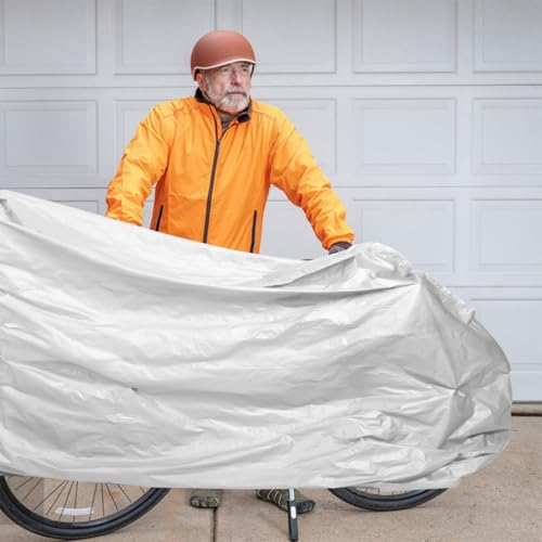 Funda para bicicleta y moto CLISPEED exterior impermeable blanca pack de 2 6