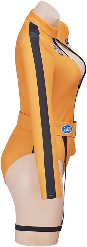 MelangCos Adult Kill Bill Costume The Bride Cosplay Yellow Bodysuit Women Sexy Halloween Costumes