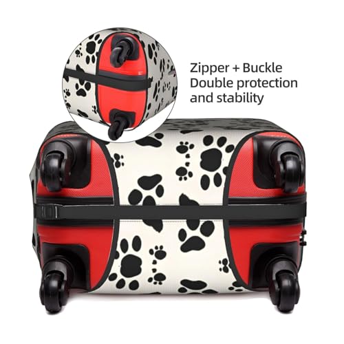 Bone And Paw Print Tsa Approved Luggage Cover For 18-32 Inch Suitcases Scratch-Resistant Stretch Luggage Cover4