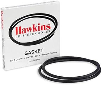 Hawkins D10-09 Pressure Cooker Gasket for 8-Liter Jumbo/10-Liter/12-Liter/14-Liter, Black