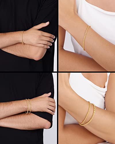 Pulsera cadena con baño de oro 14K para hombre y mujer miniatura 2