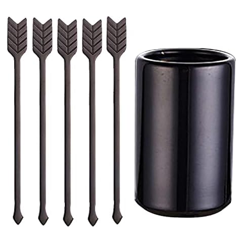 5Pcs Stainless Steel Coffee Stir Sticks Cover
