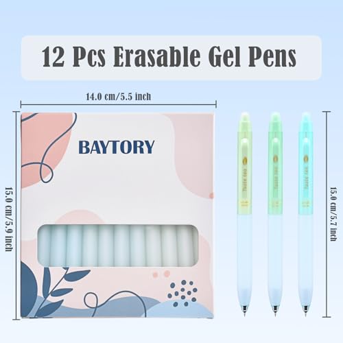 Bolígrafos borrables de gel BAYTORY 0.5mm, set x12 miniatura 2