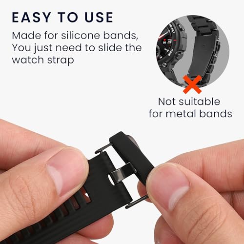 kwmobile 10x Smart Watch Band Halterung für 20mm Smartwatch Strap (Universal) Armbandhalterung - Bandschlaufe für Fitness Tracker und Smart Uhr aus Silikon - Grau Schwarz Weiß