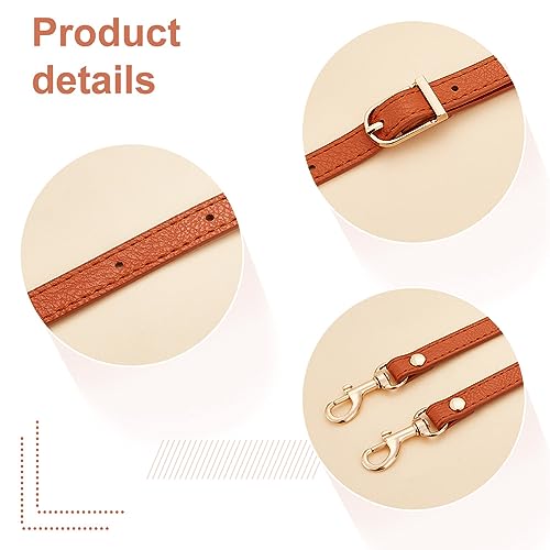 Image of PH PandaHall 5 Colors Cross Body Strap for Purse, 43~50 Inch Adjustable Leather Replacement Strap Handles Purse Strap Handle Handbag Straps with Golden Buckles for DIY Crochet Bags Shoulder Bags