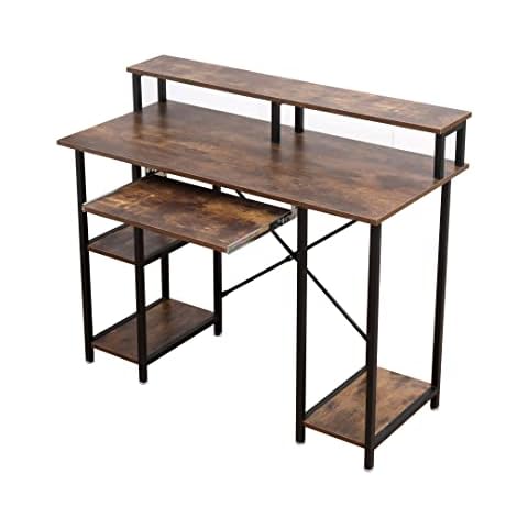 DONEWELL Computer Desk,Nice Sturdy Desk for Student and Workers,Home Office Table, PC Laptop Printer Workstation,Gaming Corner Desk Study Writing Table,L108xW50xH91.5CM,Practical Morden Design Cover
