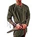 Men's Fashion Cotton Linen Shirt Long Sleeve Solid Color Ethnic Beach Yoga Top Solid Black Green L