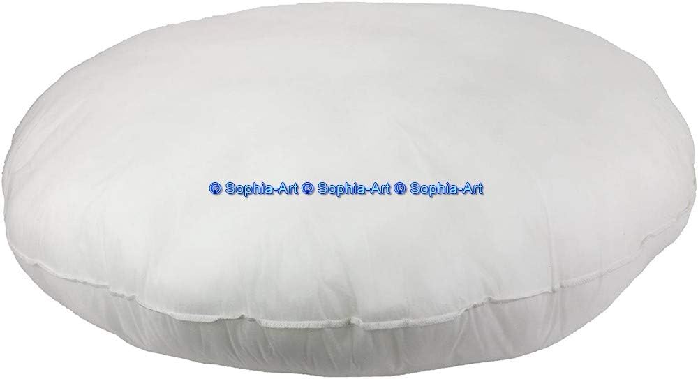 Sophia Art Round Floor Pillow Cushion Patchwork Pouf Ottoman Vintage Indian Foot Stool Bean Bag Floor Pillow Cover Home Decor Living Room Ottoman Bohemain Pillows (Stuffer Filler, 32 Inch)