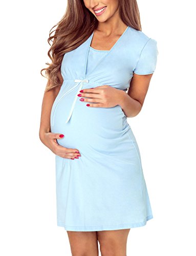 Vivisence Camisón De Maternidad De Manga Corta 2016, Azul,44