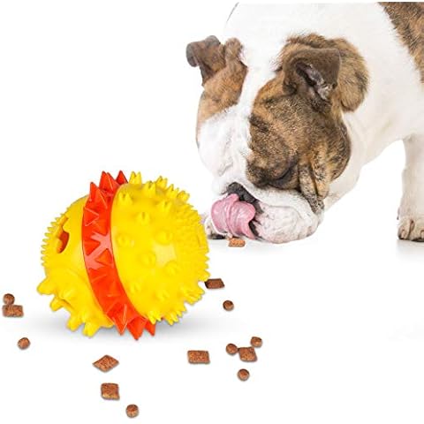 FREESOO Dog Puzzle Interactive Squeaky Toys Puppy Treats Ball Food Dispenser IQ Training Slow Eating for boredom Small Medium Large Dogs Cover