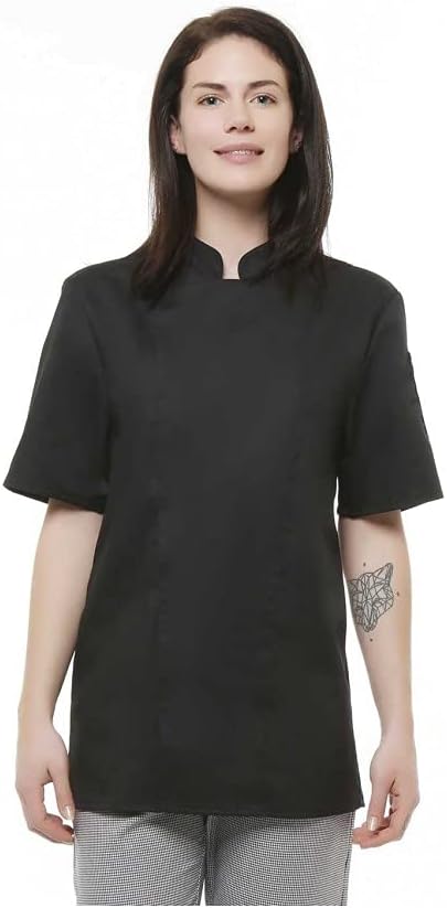 Chef's Short-Sleeve Jacket Black - black - XXXL