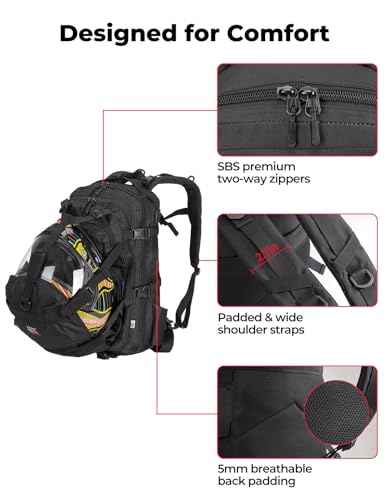 KEMIMOTO Helmet Backpack with USB Port