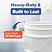 ePackageSupply White 5-Gallon Bucket with Lid | Made in USA | Food Grade | Heavy-Duty Extra Durable Plastic Bucket | Multi-Use Food Grade Buckets with Lids | Easy Stack and Store | BPA Free | 1 Pack