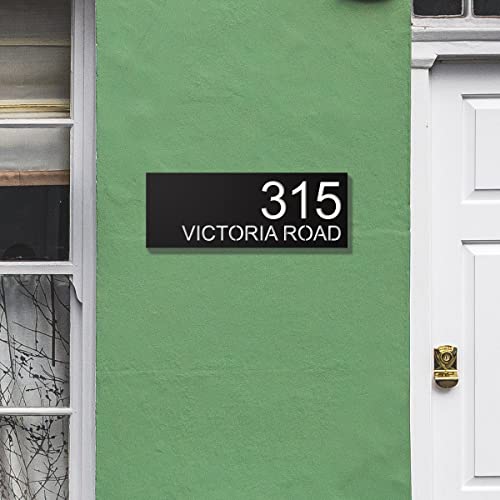 Metal House Number Plaque For Outdoor,Personalized Address Number Plate,Modern Design Home Numbers,Stainless Steel Cut Off Number Sign,House Number For Outdoor (Rect 1 - 16"X6") #TOP7