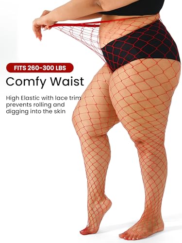Image of Plus Size Fishnet tights stockings Big Mesh Leggings Pantyhose for women