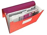 1x Projektmappe in trendiger Duo-Optik in rotem Cover und Bordeaux-farbenen Innenleben, Für bis zu 150 A4 Blatt (80 g/m²), Ideal für den Transport und die Organisation von Dokumenten, Perfekt für Meetings, Schule und Abendkursen