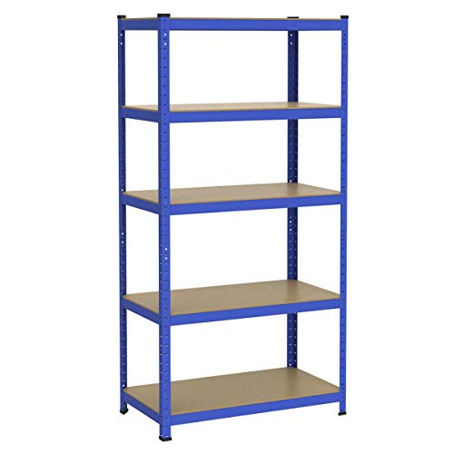 Yaheetech Schwerlastregal 180 x 90 x 45 cm Steckregal 1325kg blau Lagerregal pulverbeschichtet Metallregal Kellerregal