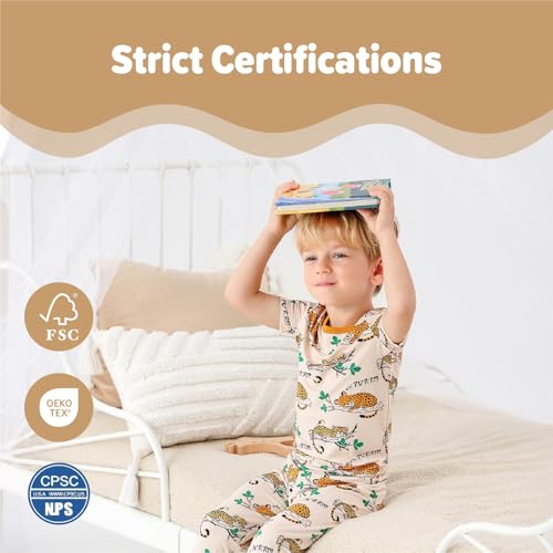 Image of Kids 2-Piece So Soft Playtime Set-Lightweight Viscose from Bamboo Short Sleeve Top&Leggings for Toddler Boy & Girls
