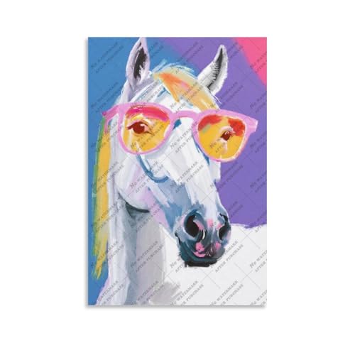 Color - Pop_Pony Modern Wall Prints Abstract Geometric Minimalist Art Framed Canvas Prints For Office Bedroom Wall Decor 16x24inch(40x60cm)