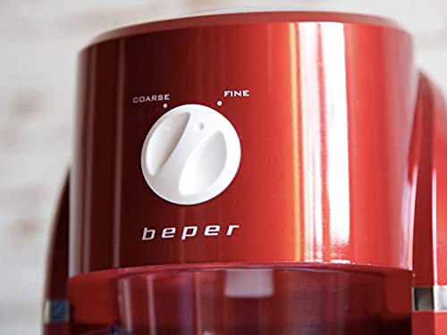 BEPER BG.200Y Ice Crusher, ABS/staal, 25 W, 1100 ml kan, Mixer, 2 soorten hakken, Antislip voetjes, Rood/Wit - Image 6
