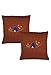 Rajrang poszewki na poduszki ptak haftowane brązowe Polydupion poszewka na poduszkę 2 szt.