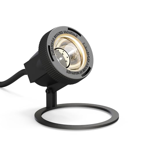 Low Voltage Pond Lights Submersible Light 5.4W 135 Lumens 2900K Underwter Lights Floodlight Landscape Lighting with 15FT Wire for Swimming Pool, Fountain, Pond