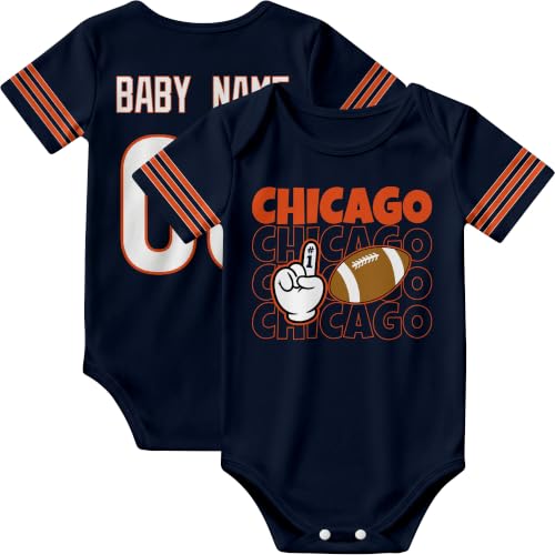Image of KREDE Baby Clothes Custom Name Bodysuit for Baby Boy Gifts | Short Sleeves Bodysuit with Custom Number Name