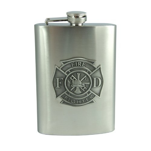 Top Shelf Fire Fighter Emblem Flask by Top Shelf, 8 oz.