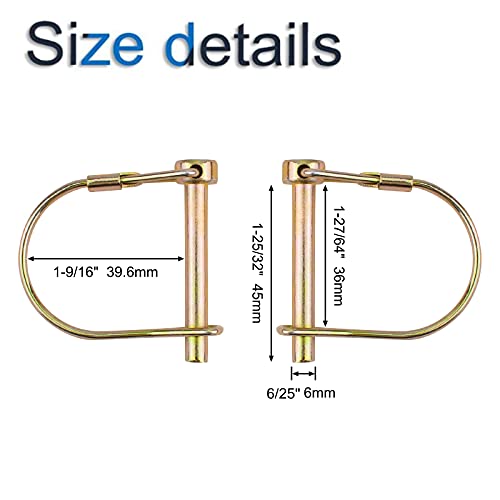 INCREWAY Drahtschlossstift, 5 Stück, 6 mm, verzinkter Schaft, Verriegelungsstift, quadratische Schlaufe, Drahtschlossstift für Schienen, Bauernhof, Rasen