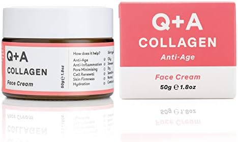 Q+A Collagen Face Cream. A vegetarian, seaweed derived Collagen cream for ageing skin. 50g/1.8oz