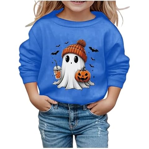 WOBCA Pink Halloween Printed Sweatshirt for Girls Cover