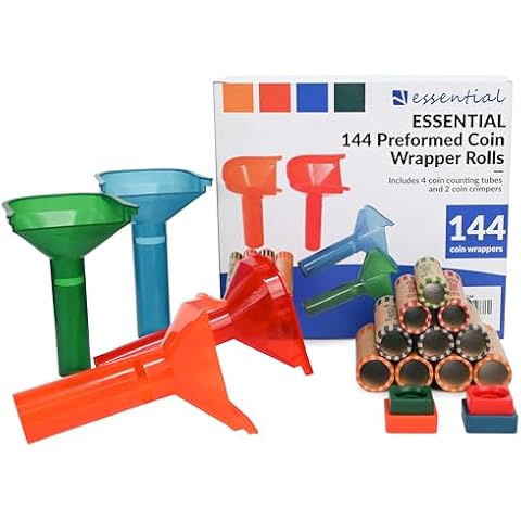 ESSENTIAL 144 Pcs Coin Wrapper Set Cover